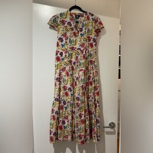 Madison Mathews block print maxi dress XS